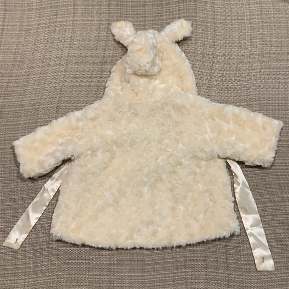 Bunny Dress Coat Baby 9–12 Mo soft fuzzy sweater satin-like Easter Spring dressy - Picture 11 of 16